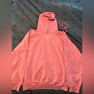 Pink and white lonely ghost hoodie
